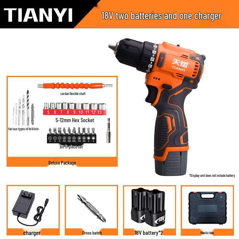 Compact Brushless High-Power Impact Drill with Rechargeable Lithium Battery for Household Use