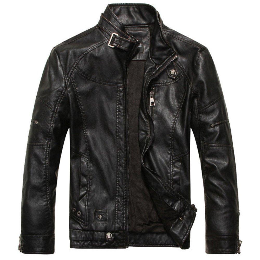 

Authentic PU Leather Jacket [Laquest] Men s Rider s (M, Black) чорний