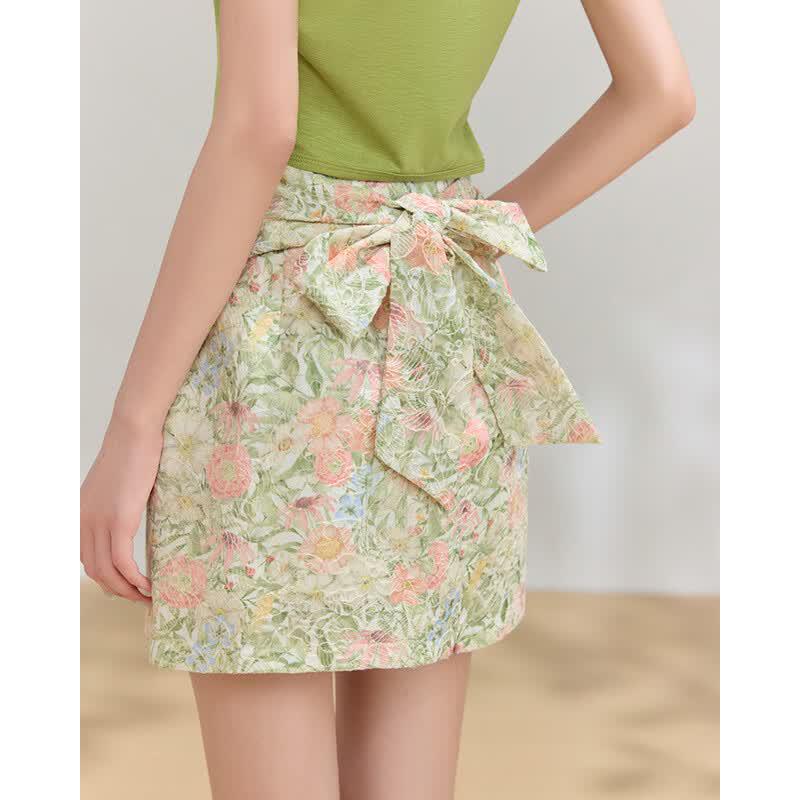 IEF French Style Short-Sleeve Top & Floral Skirt Set