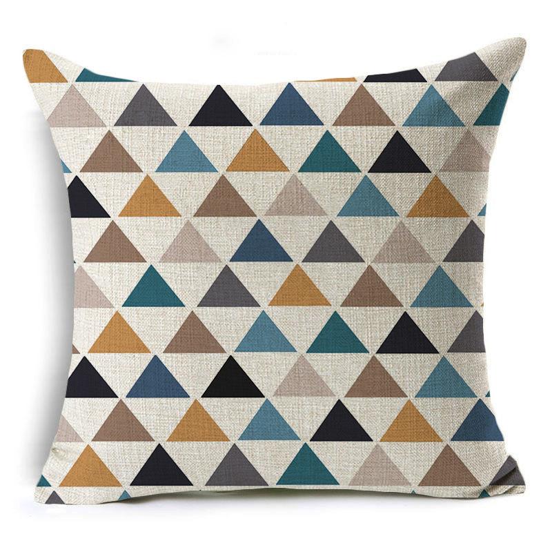 Geometric Cushion Cover Creative Simple Office Linen Pillow Case Modern Style Waist