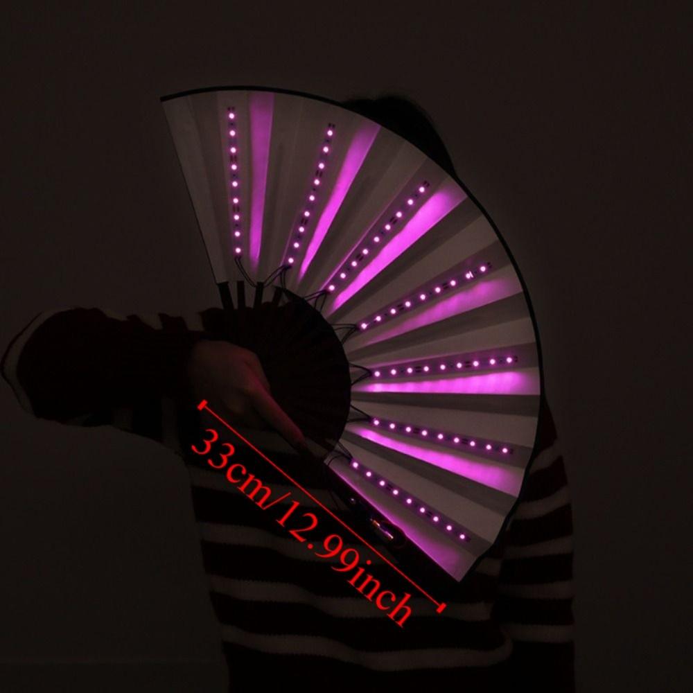 Creative Glow Folding LED Fan Portable Glow In The Dark Dancing Light Fan Festivals Colorful Glowing Hand Fan Party Performance