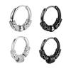 2PC Gothic Punk Men's Stainless Steel Hoop Earrings For Women Hip Hop Totem Earring For Men Earrings Ear Stud Zircon Party Gift