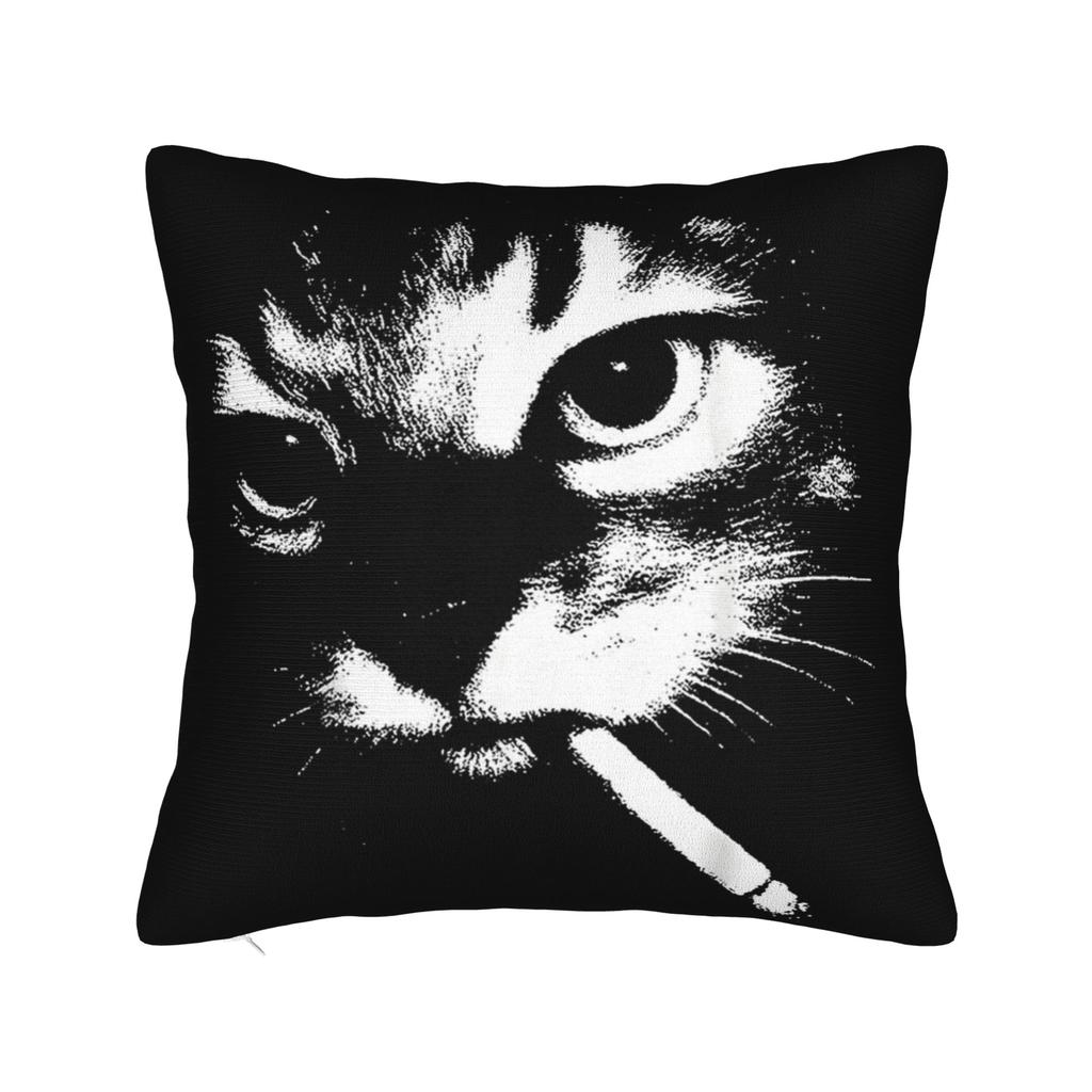 Smoking Cat Vintage Chonky Cat Retro 90s Pillowcase Printing Cushion Cover Decor Throw Pillow Case Cover Sofa Square 40X40cm