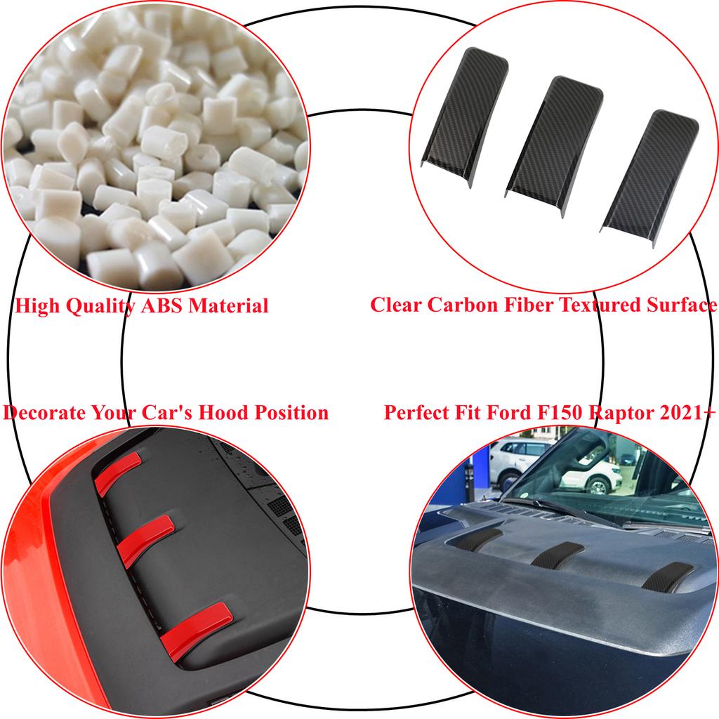 Car Engine Hood Decoration Cover Stickers Trim Frame for Ford F150 Raptor  2022 2023 Auto Styling Exterior Accessories