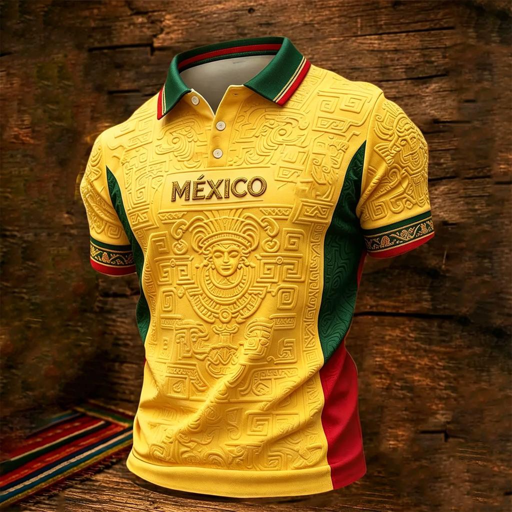 Men's Quick Dry Mesh Golf Shirt Halloween Print Short Sleeve for Summer Casual Wear