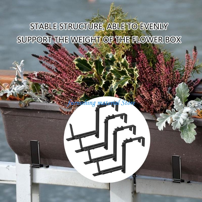 Y5GD Upgrades Window Sill Planter Support Set Expandable Metal Brackets Set Outdoor Window Planter Mounting Brackets 4/6pcs
