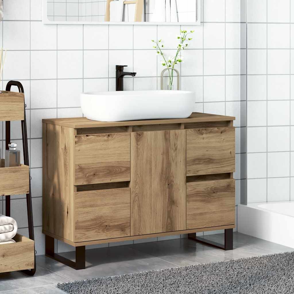 Vidaxl Mobile Sottolavabo, Rovere Artisan, 80X33X60 Cm