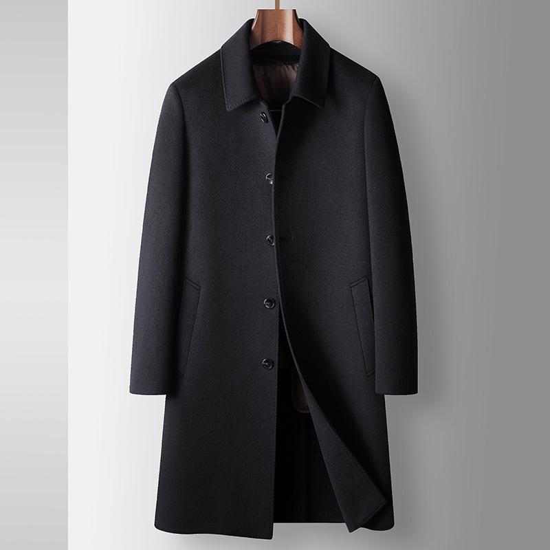 Autumn and Winter Medium and Long Take-off Goose Down Liner Youth Business Double-sided Trench Coat Casual Warm Jacket