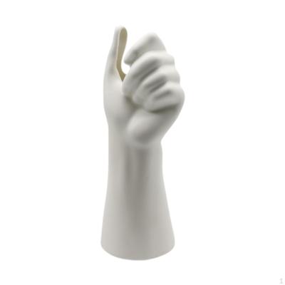 Resin Hand Vase Flower Container Multi-purpose Modern White Arm for Desktop Office