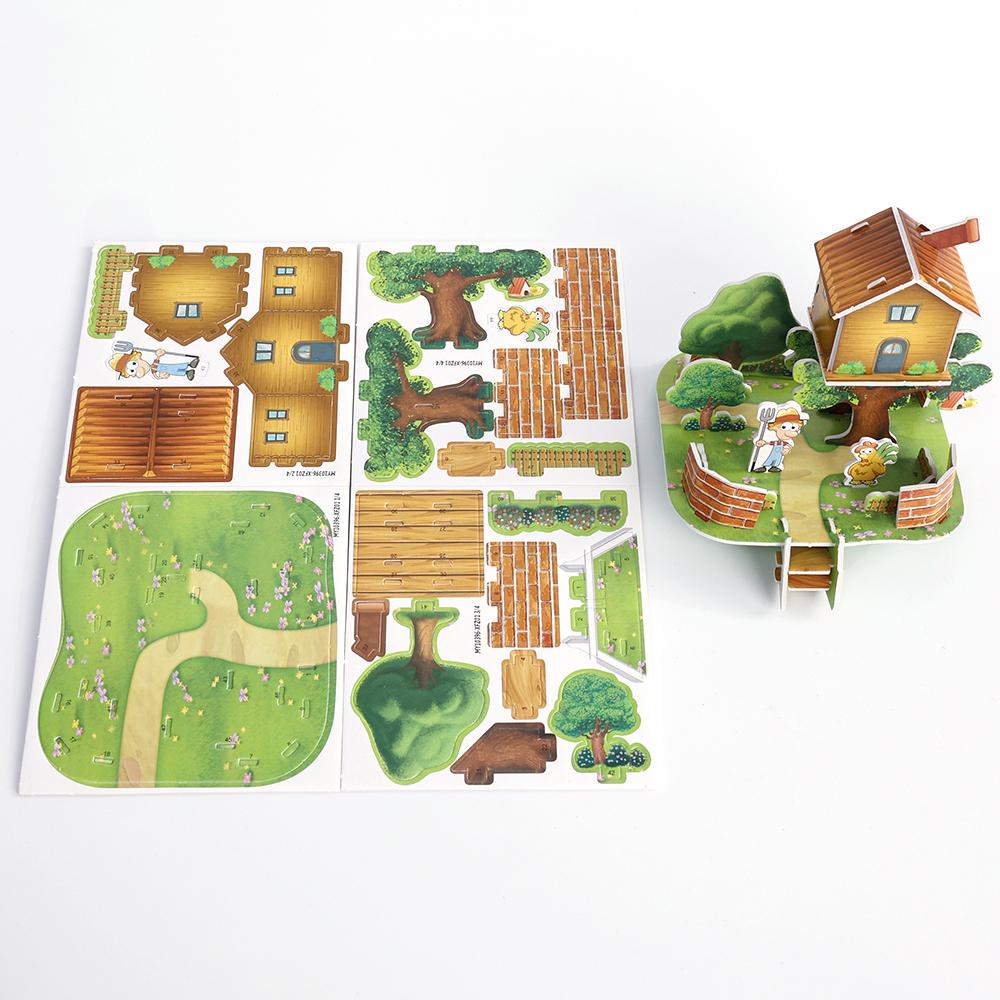 3D Three-dimensional Building Puzzle Model Toys DIY Handmade Paper Puzzle Building Blocks Educational Toy Gifts for Children