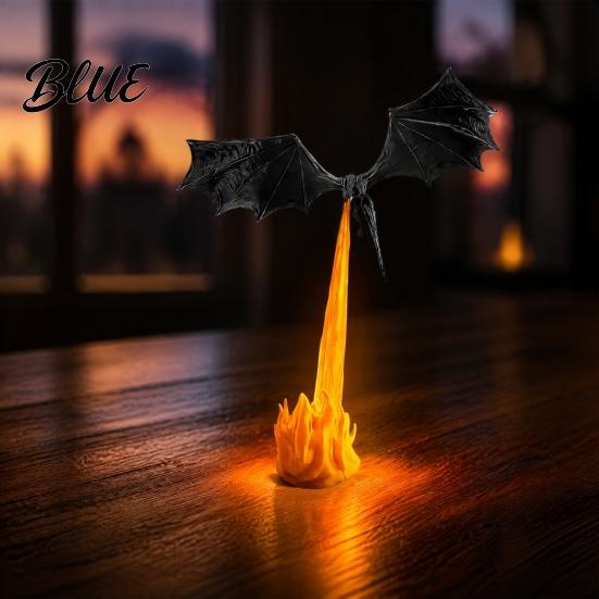 Fantasy Book Nook Dragon Shelf Light Printed 3D Dragon Bookshelf Fire-Breathing Flying Accent Lamp LED Ambient Lighting with Flame