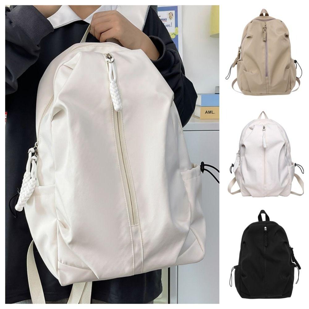 High Capacity Trendy Ins Backpack Polyester School Bags Cute Kawaii Casual Schoolbags  Unisex