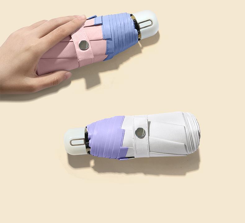 Ultralight Five-Fold Pocket Umbrella: Mini Black Glue Sunshade for Rain or Shine