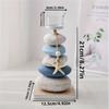 Nordic Style Stone Candlestick Decorative Ornaments Crafts Wooden Starfish Display Candle Holder Decor Valentine's Day Birthday