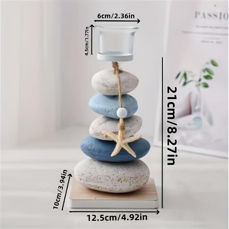 

Nordic Style Stone Candlestick Decorative Ornaments Crafts Wooden Starfish Display Candle Holder Decor Valentine s Day Birthday синій