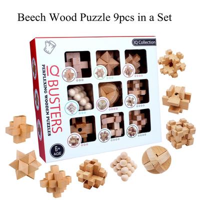 Set di 9 serrature per giocattoli puzzle cinesi Kong Ming da 9 pezzi per lo sviluppo e l'istruzione dei bambini