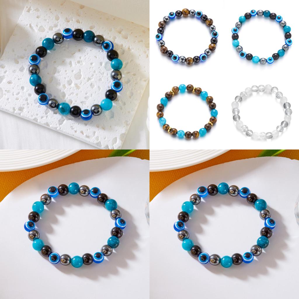 Eye Of The Devil Beaded Bracelet With Elastic Design For Fashionable Women Gift