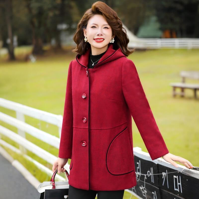 SIFONE Mid-Aged Women s Casual Hooded Winter Coat 4XL