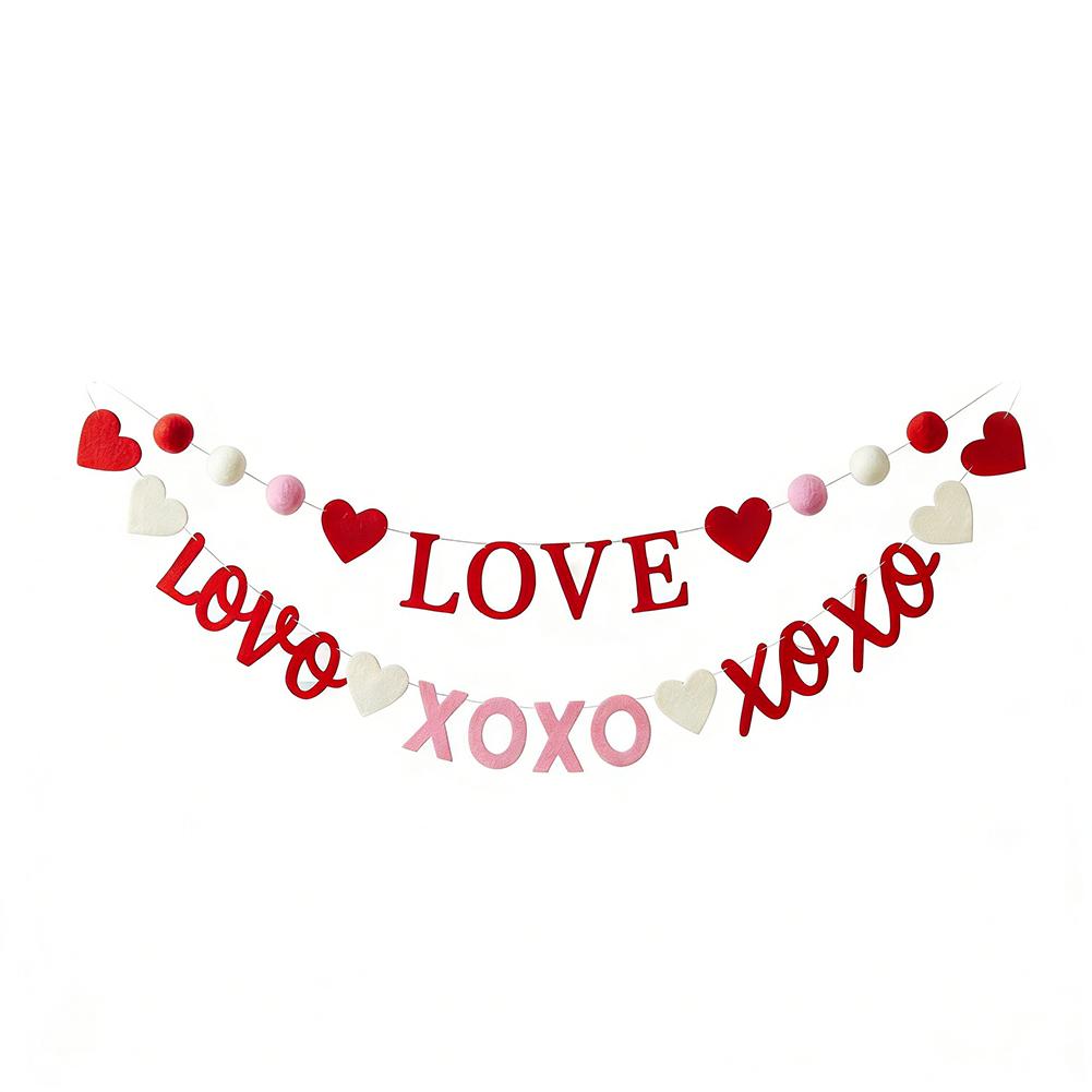 Striscione a Cuori per San Valentino 150cm Ghirlanda in Feltro Decorazione per Feste Romantica Decorazione per la Casa Striscione dell'Amore Per Anniversario Strumento