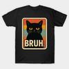 T-shirt da uomo con stampa nera Gatto Carta di trasferimento senza taglio Stampa Maglietta in cotone