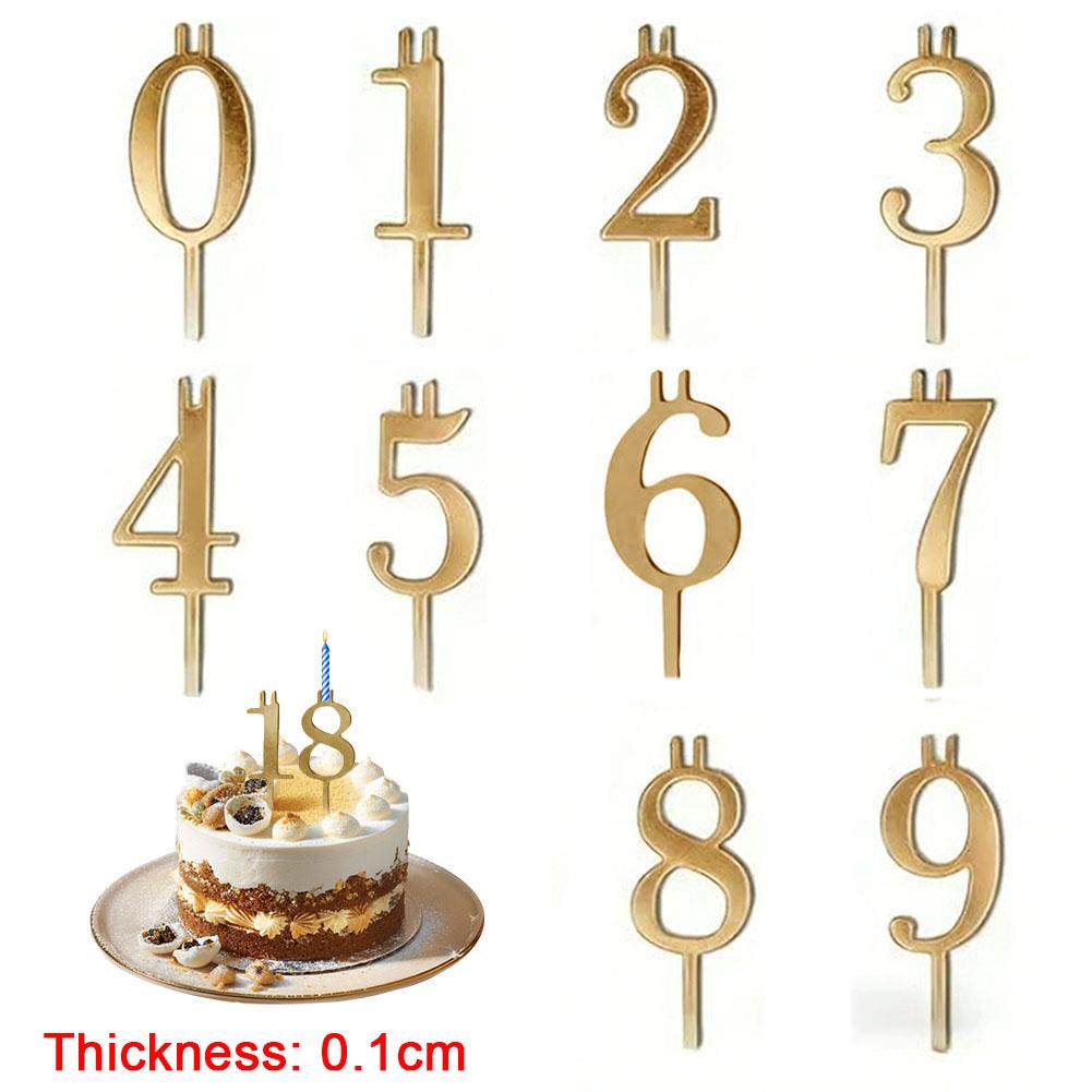 10pcs/set 0-9 Number Happy Birthday Cake Topper Wedding Cake Topper Adorn For Kids Birthday Party Holiday Cake Supplies