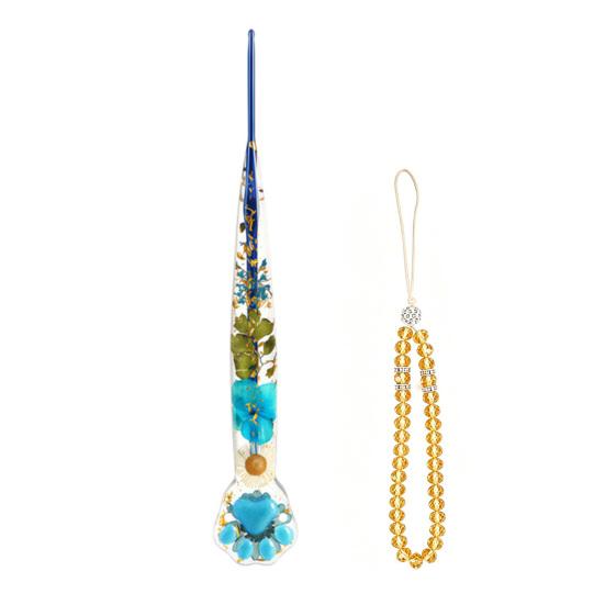 Floral Resin Crochet Hook Dried Flower Clear Handle Crochet Hook 1 Pc