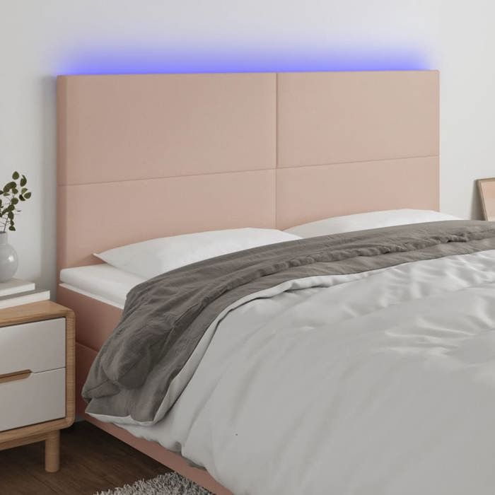 Tête de lit - MAISON EXCLUSIVE - Cappuccino - Similicuir - LED intégrée - Hauteur réglable