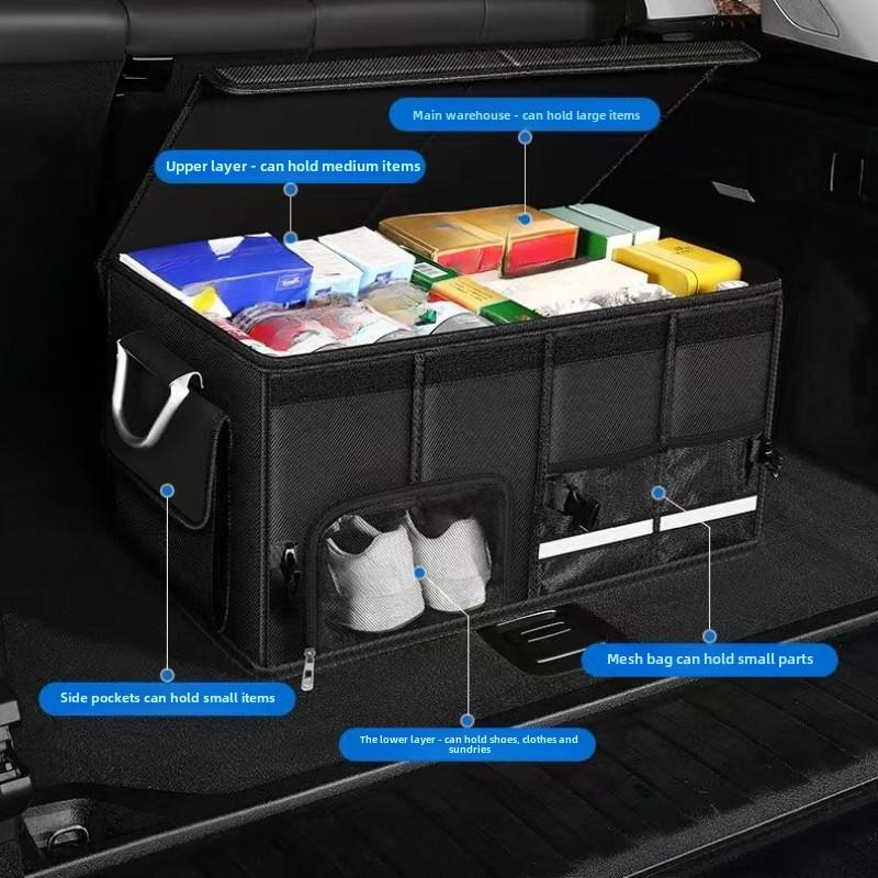 Foldable Trunk Storage Box Waterproof Oxford Cloth Large-Capacity Car Organizer for Camping/Fishing Easy To Carry