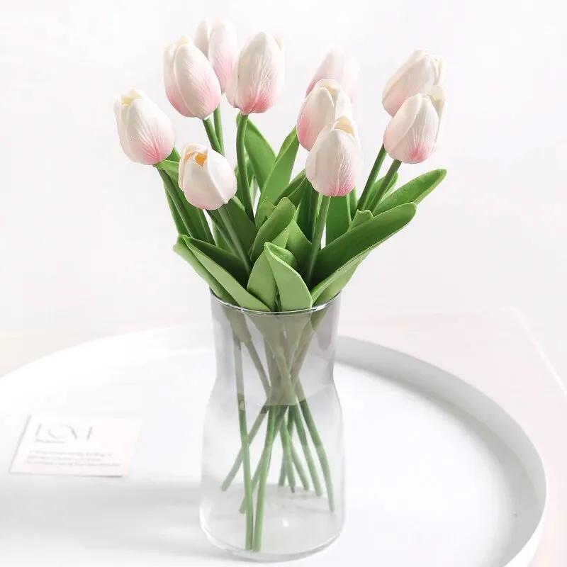 10Pcs Tulip Artificial Flowers Real Touch Bouquet Fake Flowers for Home Bedroom Decor Garden Wedding Decoration Vase Accessories