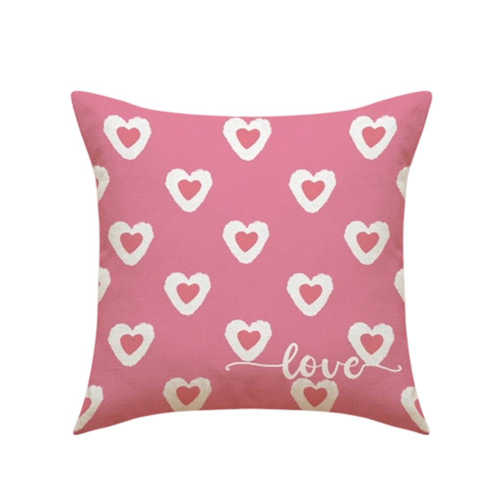 Valentine's Day Pillowcase, 17.71 X 17.71 Inches, Winter Holiday Theme, Sofa Throw Pillow Cover