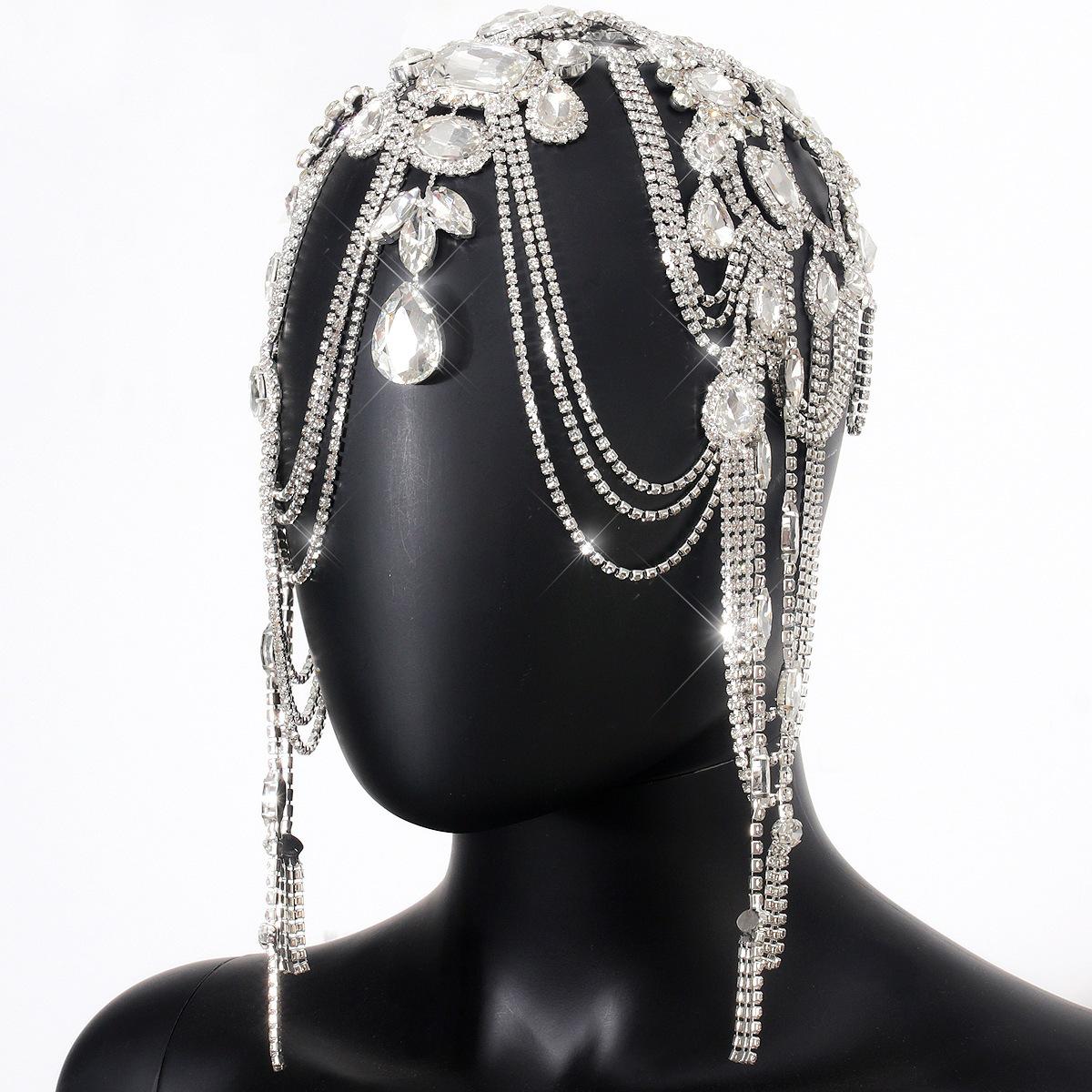 Exotic Mesh Rhinestone Multi-Layer Hair Chain Headdress