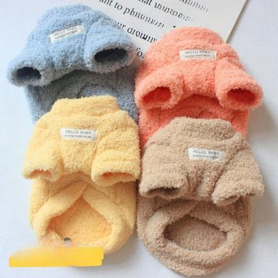 Roupas para Animais de Estimação Veludo Nuvem Roupa Base Acolchoada de Algodão para Animais de Estimação Roupas para Cachorro Bichon Teddy Roupas de Outono e Inverno para Gato