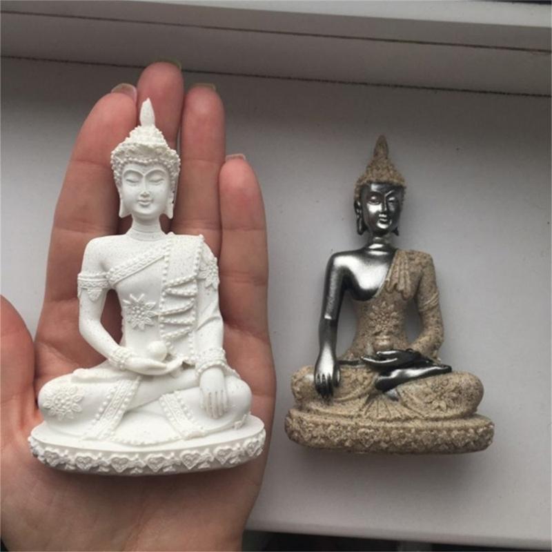 Resin Buddhist Statue Figurine Meditating Statue Sculpture Statue Home Decors Indoor Display Buddhist Statue