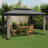 VidaXL Double-roof Gazebo Anthracite 3.94x2.96 M Steel, Garden Gazebo, Patio Gazebo, Pavilion, Gazebo 368447