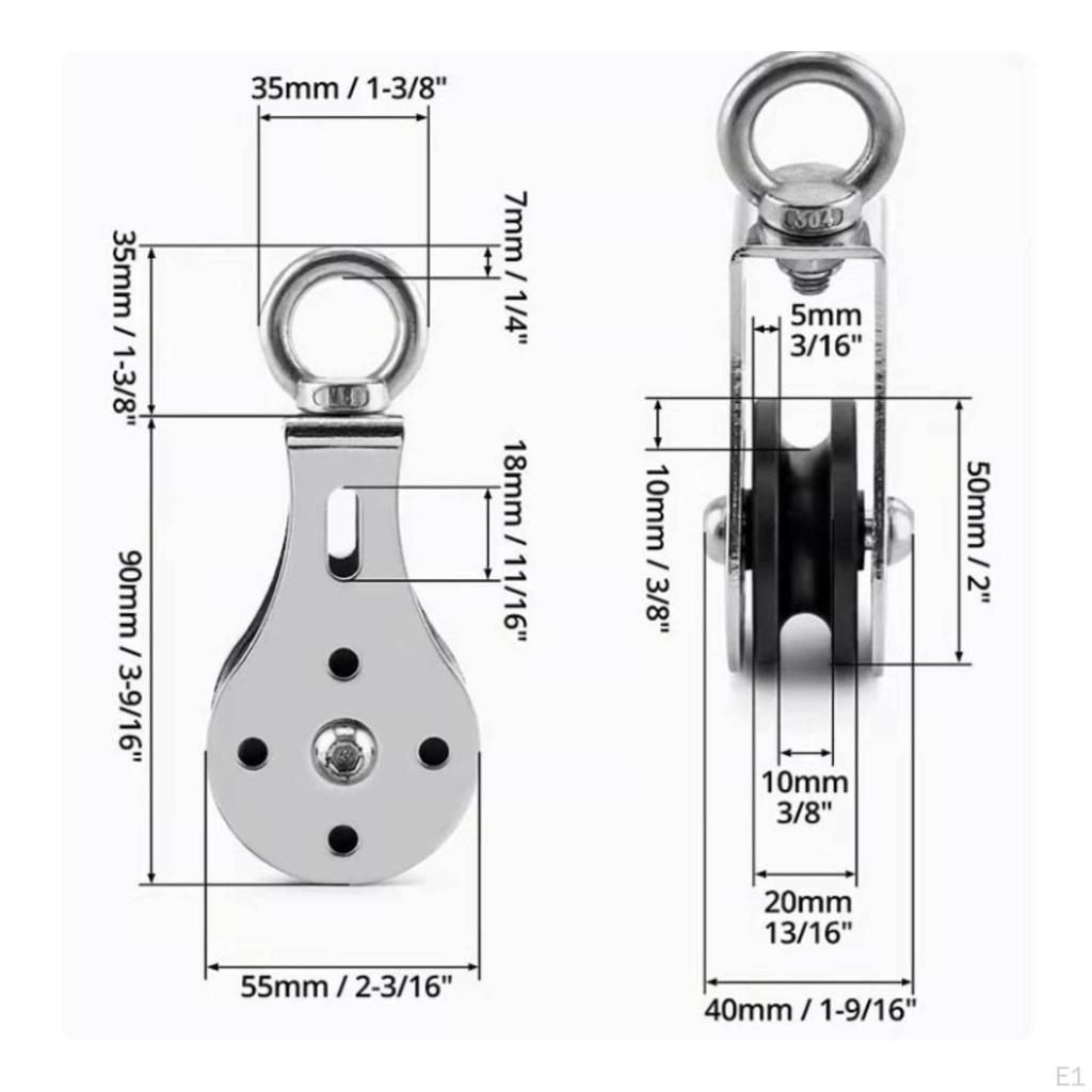 Stainless Steel Pulley Rustresistant Fitness with Wheel Smooth Traction for Athletes,