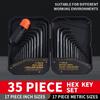 35-Piece Flat Head Hexagon Wrench Set Metric and SAE Hex Key Wrench  Furniture Assembly