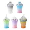 Ice Ball Cup with Lid And Straw, 2-in-1 Foldable Silicone Ice Maker And Drinking Cup, Portable Iced Beverage Cup for Travel And Outdoor Use