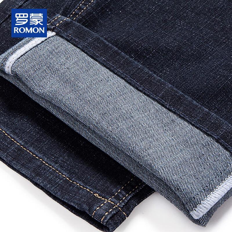 ROMON Men's Straight Loose Fit Business Casual Jeans