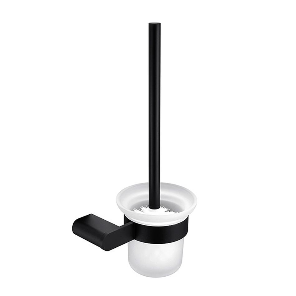 

Держатель для туалетной щетки 304 нержавеющая сталь черно-золотой настенный стакан из матового стекла набор для стойки для туалетной щетки для чистки ванной комнаты чёрный