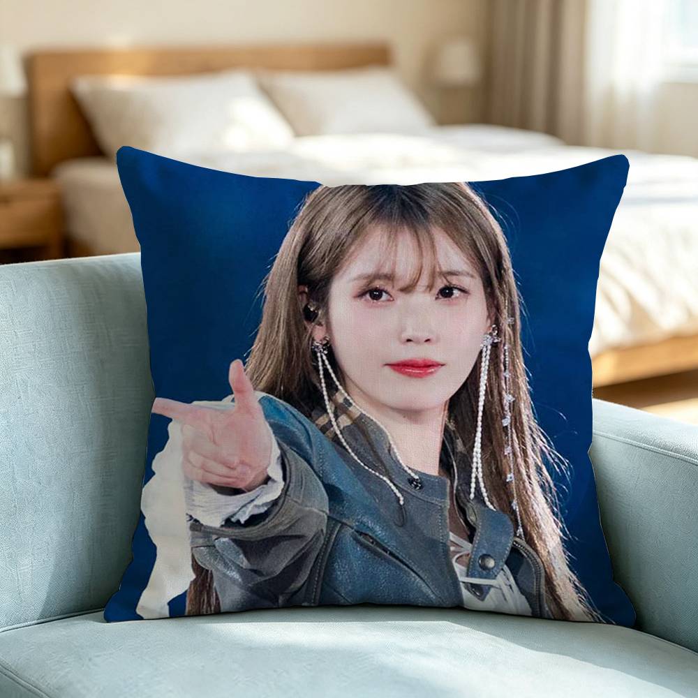Lee Ji Eun IU Beauty Pillow Case Square Double-Sided Sofa Cushion Cover Bedroom Bedside Pillow Gift