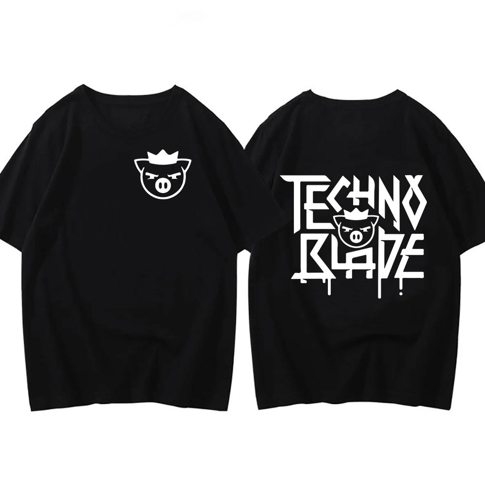 Hand Tour Technoblade Casual Cartoon Graphic T-shirts Men Women Harajuku Vintage Summer Short Sleeve Shirt Streetwear Tops Tee