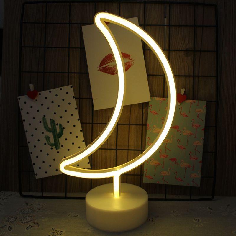 Shaped Led Cactus Neon Signs Light Holder Base Table Decoration Night Lamps