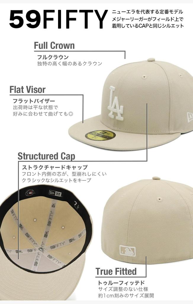 NEW ERA Flat Visor Cap MLB Los Angeles Dodgers Stone 59Fifty 7 1/2