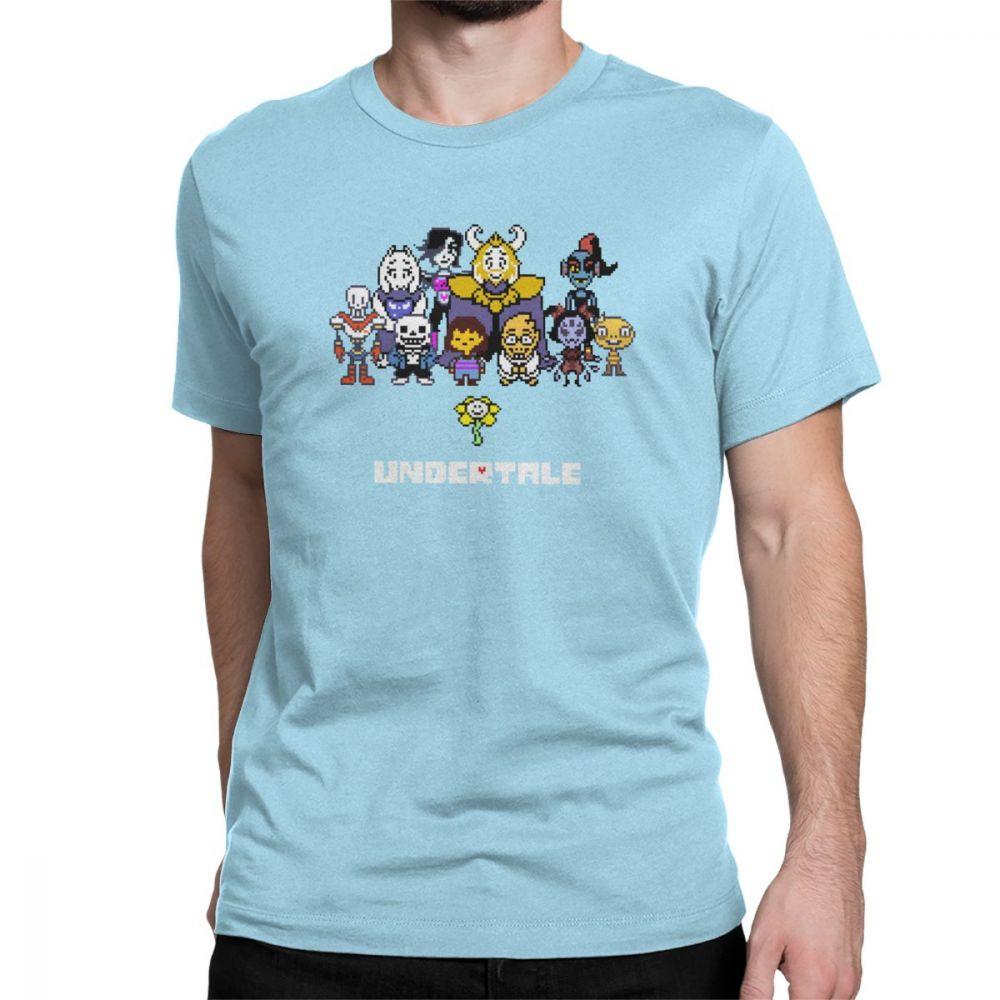 

Game Tshirt Men Undertale TShirt Sans Papyrus Mettaton Flowey Frisk Red Heart Crew Neck Tops Cotton Tee Shirt Summer T Shirt 4XL