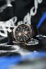 SAPPHERO Analog Quartz 50m Water Luminous Date Artificial Leather Mineral Suitable for Business and Outdoor Black Black Dial Men's Watch, Resistant,