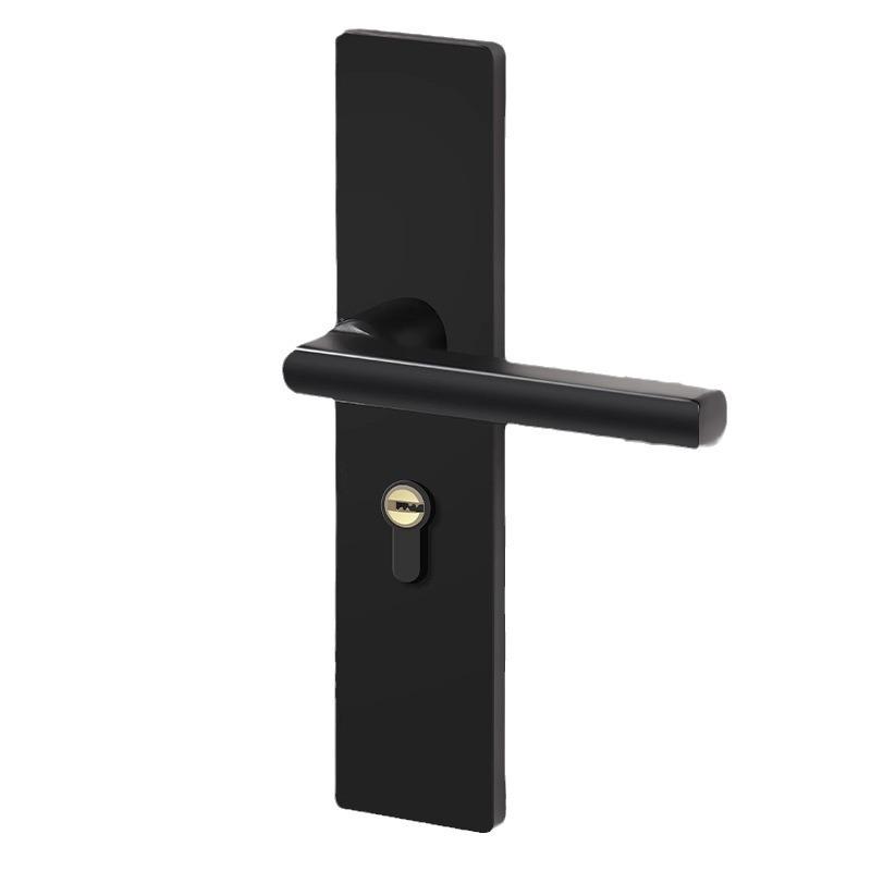 Black Magnetic Door Lock with Silent Handle for Bedroom