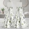 2Pcs Space Saving Hanging Hand Towels Quick Dry Absorbent Leaf Pattern Kitchen Tie Towel Dish Cloth with Hanging Loop