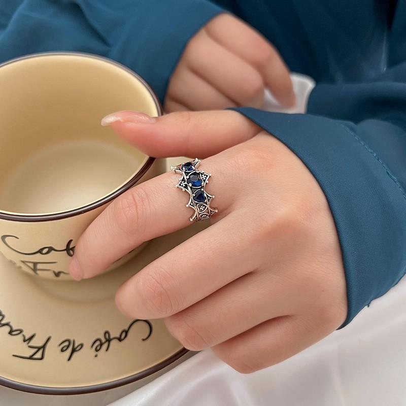 Adjustable Open Ring With Heart CZ Stone Geometric Design Plated Minimalist Vintage Style Women Men Adjustable Open Band