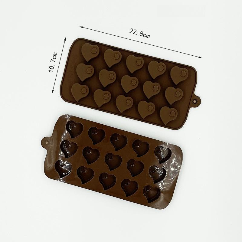 DIY Silicone Chocolate Mold 15 Cavity Diamond Heart Cake Accessories Molds Kitchen Ice Cubes Biscuit Pastry Manual Baking Mould