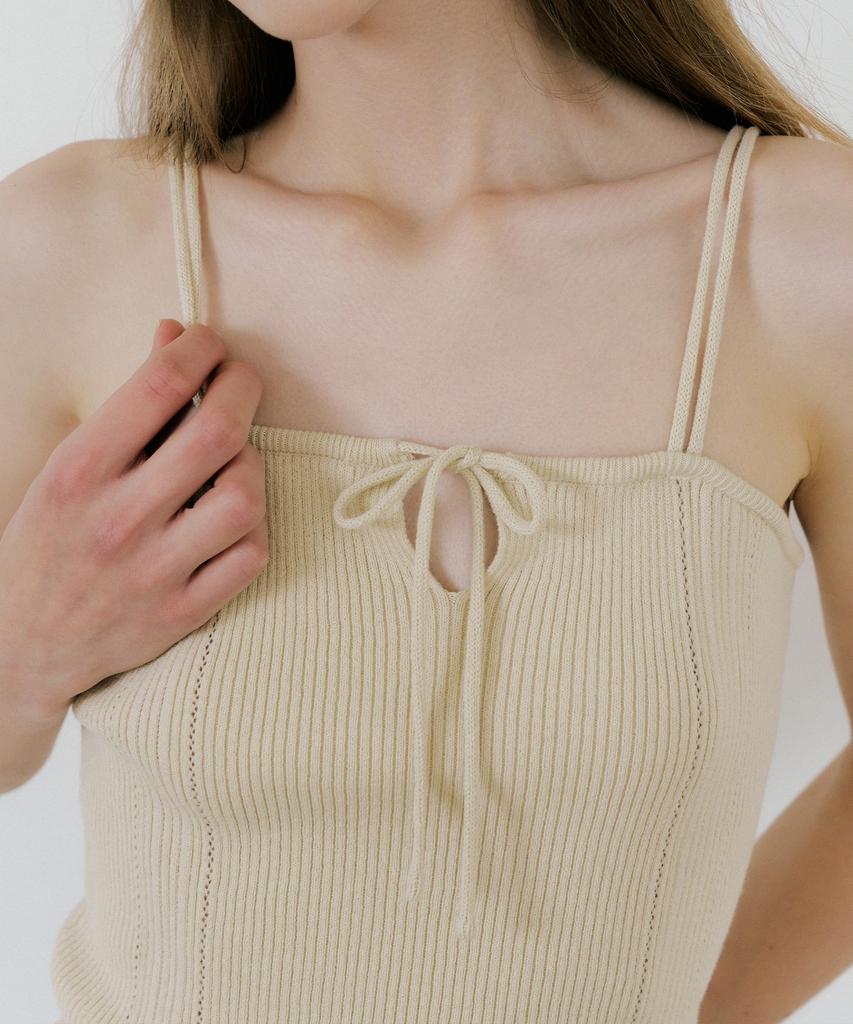LETTERA Ribbon Knitwear Sleeveless_3Color